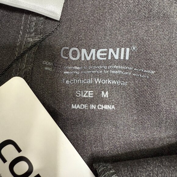 Comenii Womens Size Medium Gray Elastic Waist Technical Workwear Scrub Pants - Picture 4 of 10